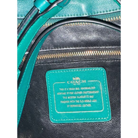 ➡️Coach Nomad Satchel Handbag Glovetanned Leather Forest Green Msrp:$395.00 - Picture 6 of 7